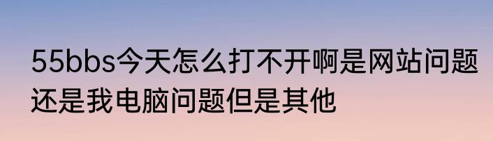 55bbs今天怎么打不开啊是网站问题还是我电脑问题但是其他