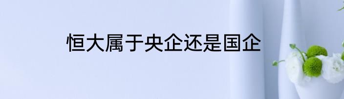 恒大属于央企还是国企
