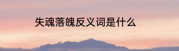 失魂落魄反义词是什么