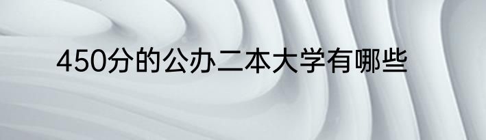 450分的公办二本大学有哪些