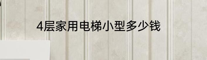 4层家用电梯小型多少钱