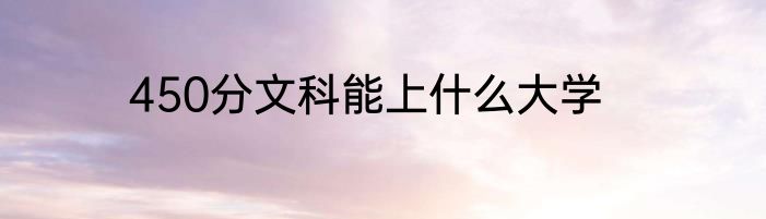450分文科能上什么大学