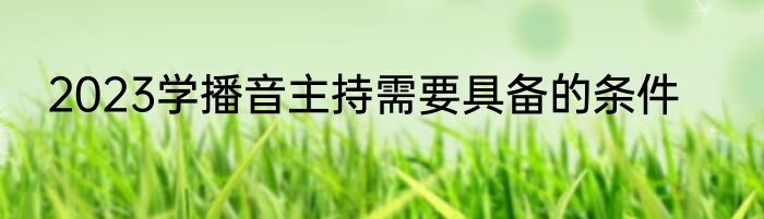 2023学播音主持需要具备的条件