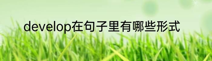 develop在句子里有哪些形式