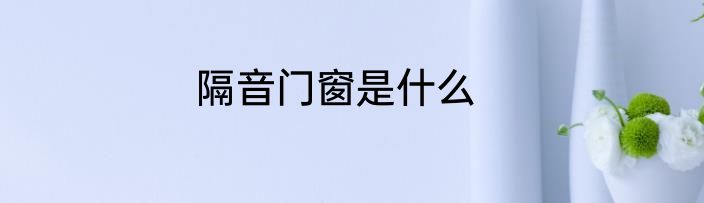 隔音门窗是什么