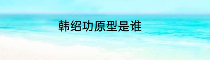 韩绍功原型是谁