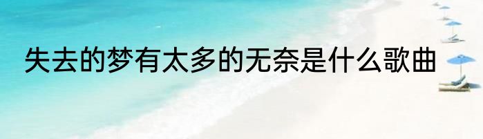 失去的梦有太多的无奈是什么歌曲