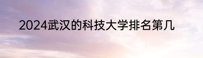2024武汉的科技大学排名第几