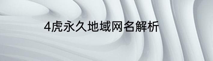 4虎永久地域网名解析