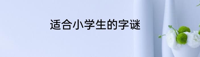 适合小学生的字谜