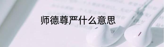 师德尊严什么意思