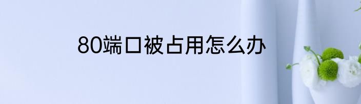 80端口被占用怎么办
