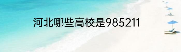 河北哪些高校是985211