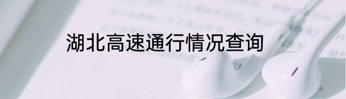 湖北高速通行情况查询
