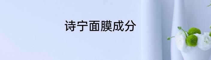 诗宁面膜成分