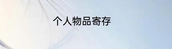 个人物品寄存