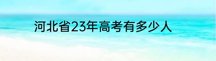 河北省23年高考有多少人