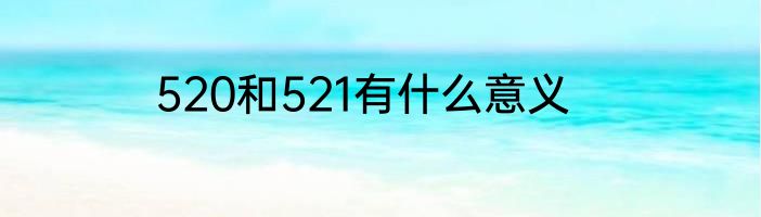 520和521有什么意义