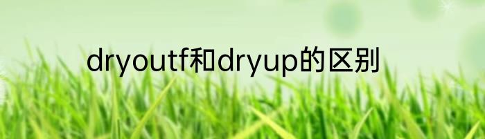 dryoutf和dryup的区别