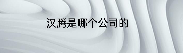 汉腾是哪个公司的
