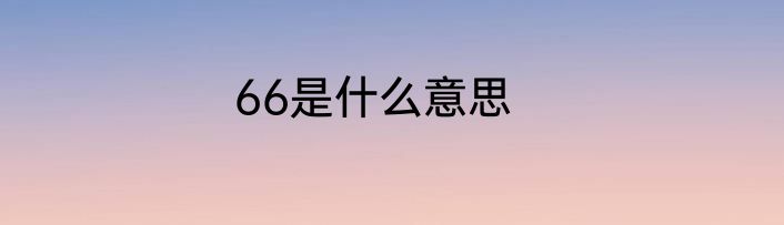 66是什么意思