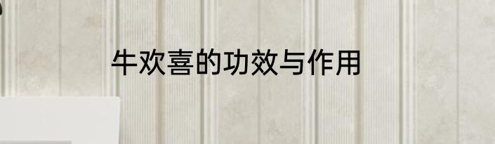 牛欢喜的功效与作用