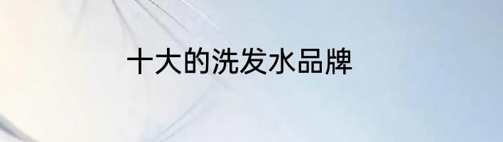 十大的洗发水品牌