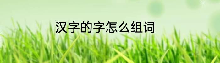 汉字的字怎么组词