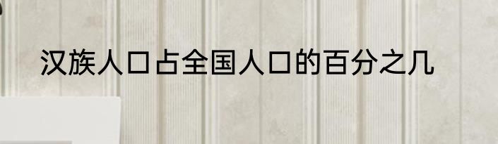 汉族人口占全国人口的百分之几