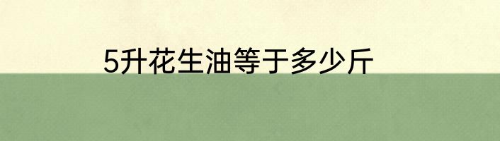 5升花生油等于多少斤