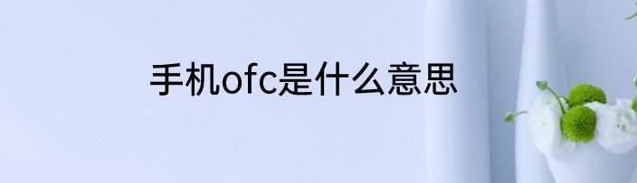 手机ofc是什么意思