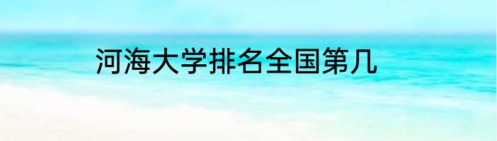 河海大学排名全国第几