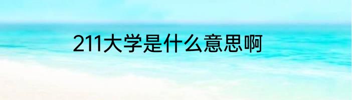 211大学是什么意思啊