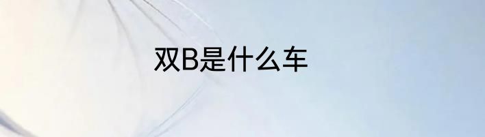 双B是什么车