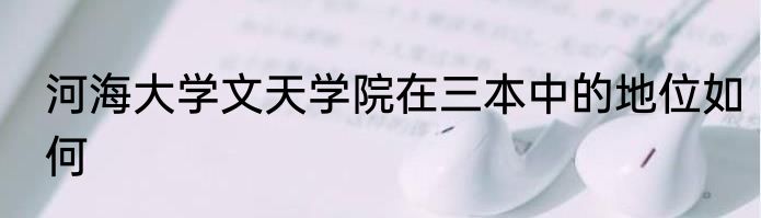 河海大学文天学院在三本中的地位如何
