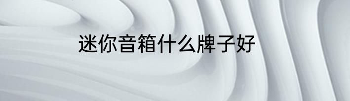 迷你音箱什么牌子好
