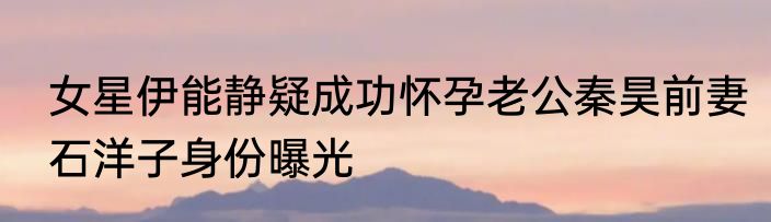 女星伊能静疑成功怀孕老公秦昊前妻石洋子身份曝光
