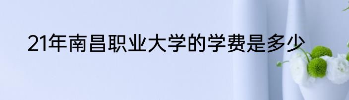 21年南昌职业大学的学费是多少