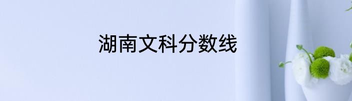 湖南文科分数线