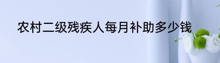 农村二级残疾人每月补助多少钱
