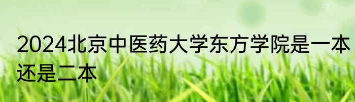 2024北京中医药大学东方学院是一本还是二本