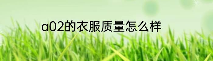 a02的衣服质量怎么样
