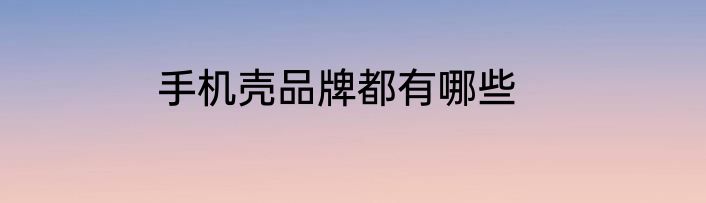 手机壳品牌都有哪些