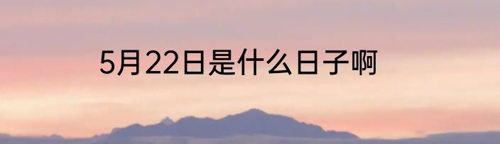 5月22日是什么日子啊