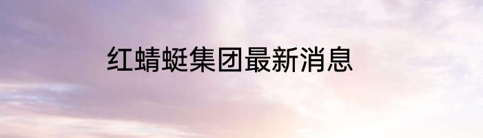 红蜻蜓集团最新消息