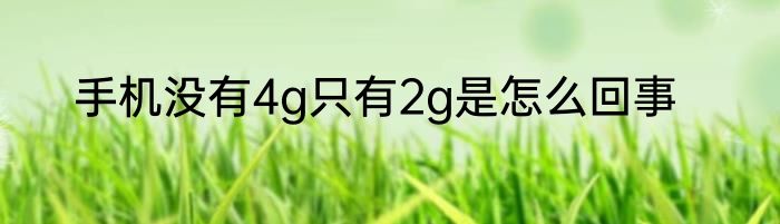 手机没有4g只有2g是怎么回事