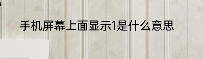 手机屏幕上面显示1是什么意思