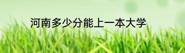 河南多少分能上一本大学