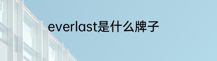 everlast是什么牌子