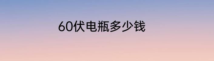 60伏电瓶多少钱
